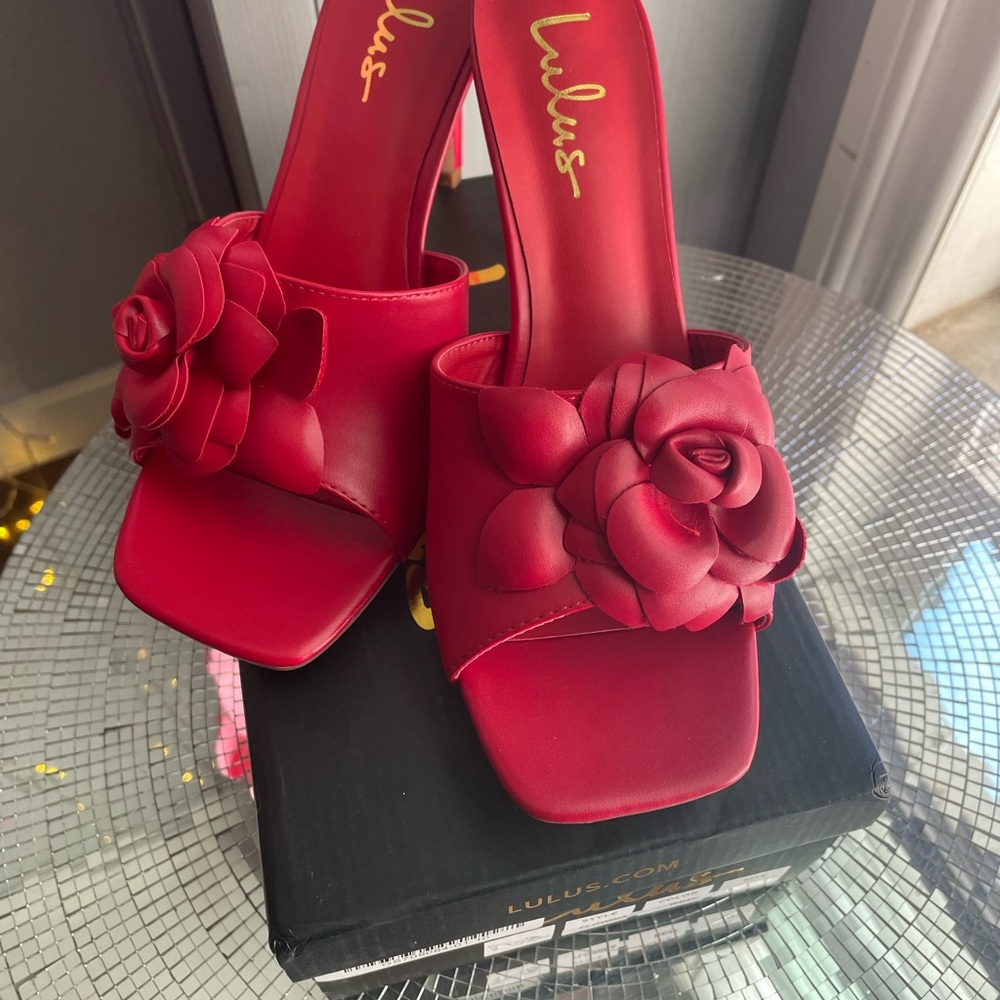 Lulu's Red Floral Heels